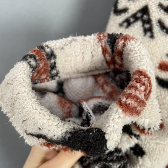 Southwestern Print Fleece Jacket Zip-Up XL Faux Sherpa Aztec Women Relaxed Fit - Picture 10 of 12